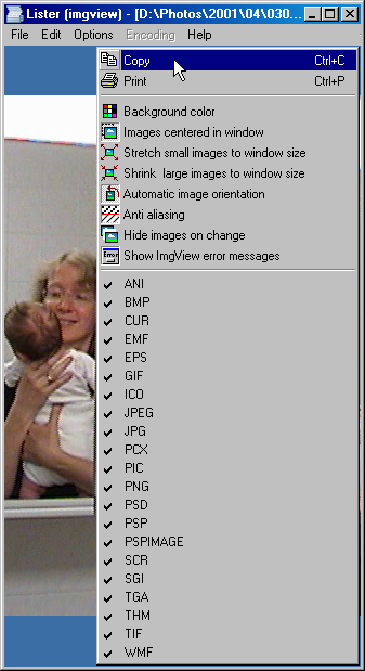 Screen snapshot ImgView image file viewer