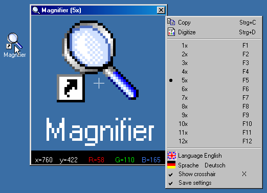 Screen snapshot Desktop with Magnifier
